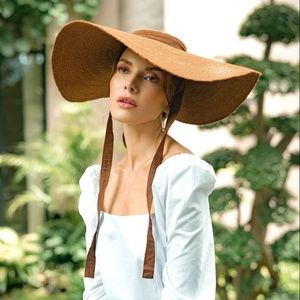 Natural Jute Wide Brim Hat